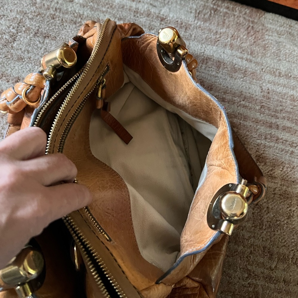 Authentic Chloe Heloise Medium Brown Leather Hobo… - image 7